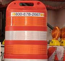 An Orange Color Cylinder With a Number Labeled