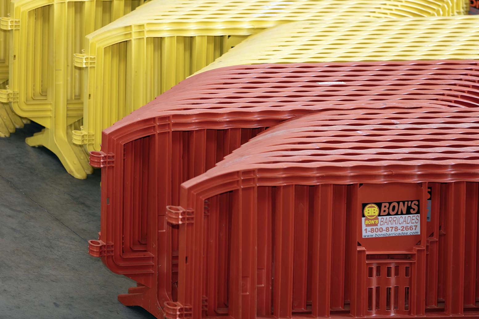 Barricades in Red and Yellow Color Stacked